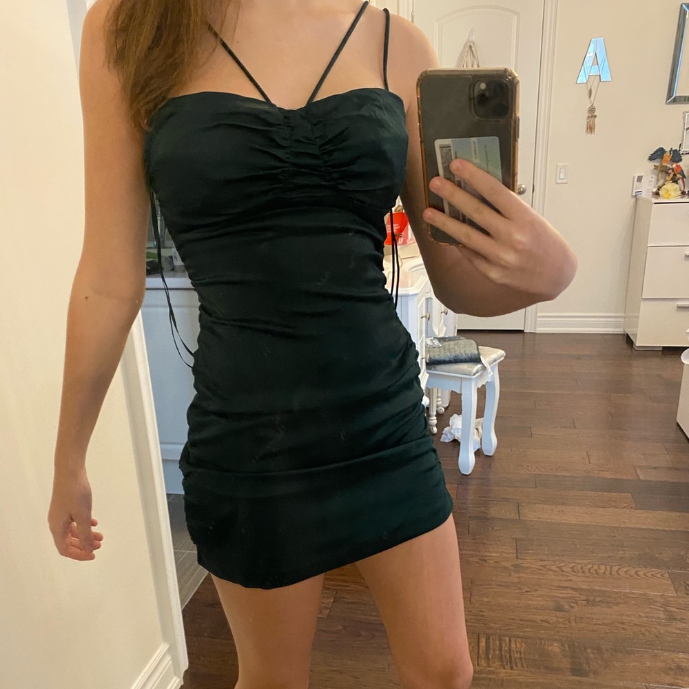 Zara mini dark green dress